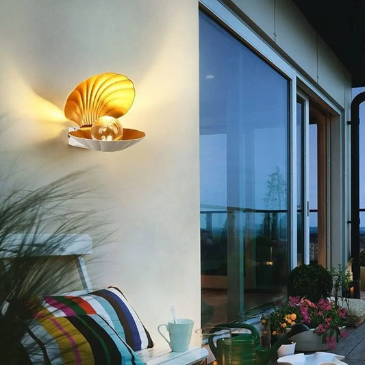 Exterior LED Wall Lamp With Seashell Inspired Design
